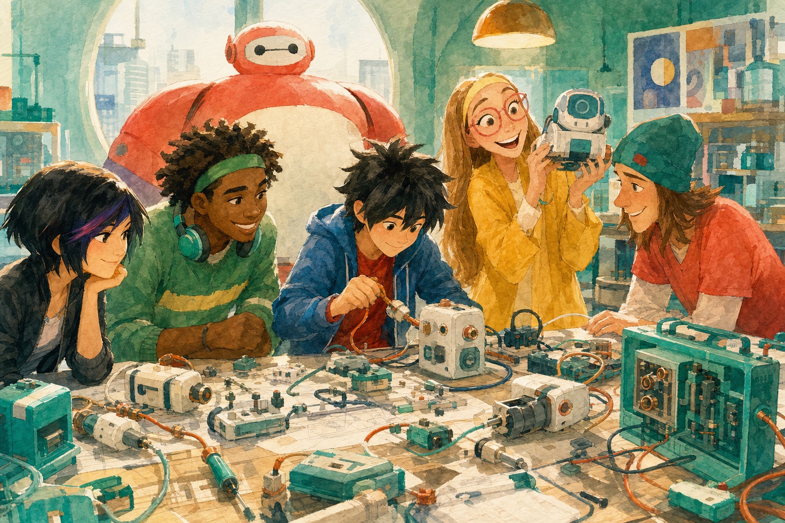 AI-generated illustration for aws mcp server agent cloud tools -- Big Hero 6 (2014) style, Teal & Copper palette