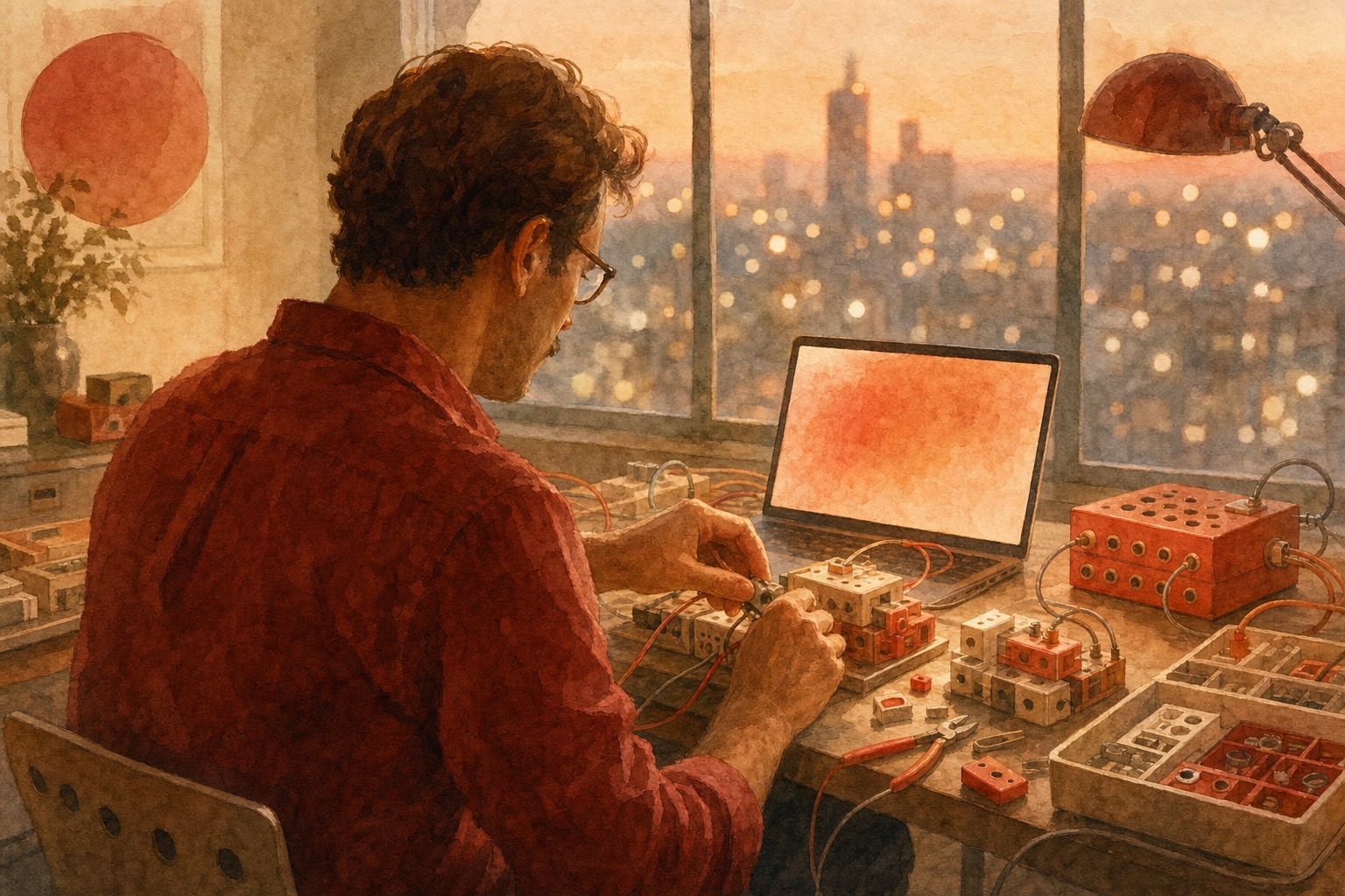 AI-generated illustration for mcp progressive tool discovery -- Her (2013) style, Terra Cotta palette